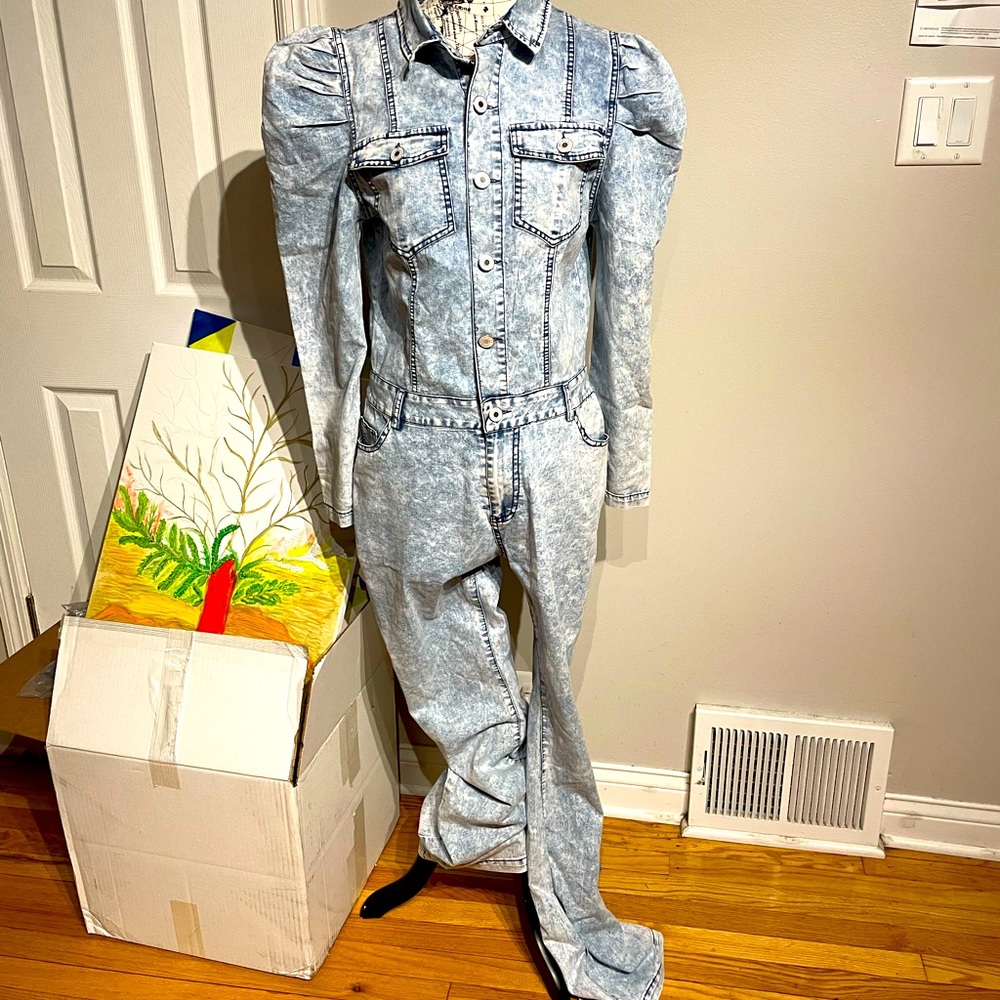 Jean Vintage y2k long sleeve Wide Flare Bootcut button western acid faded bleach